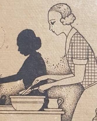 Illustratie om het omslag van het beroemde Indische kookboek van mevrouw Catenius-van der Meijden